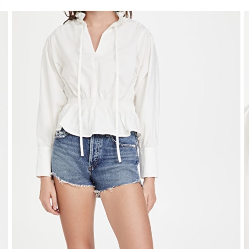 NWT Rebecca Taylor white poplin pullover XS